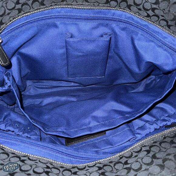 Coach Vintage Black/Royal Blue Voyager Signature Multifunction Tote/Diaper Bag - Picture 12 of 16